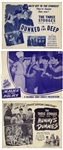 Lobby Cards for The Three Stooges Films "Mummys Dummies", "Dunked in the Deep" & "Malice in the Palace" With Famous Scene of Curly as Chef -- Light Creasing & Wear, "Malice" Trimmed to 12.5" x 9.75"